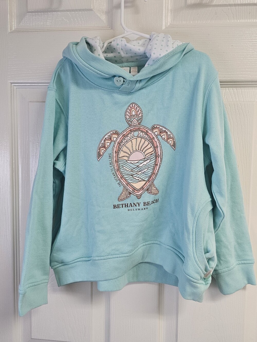 Earth Nymph Scenic Turtle Hoodie Bethany Beach Delaware Size 9-10